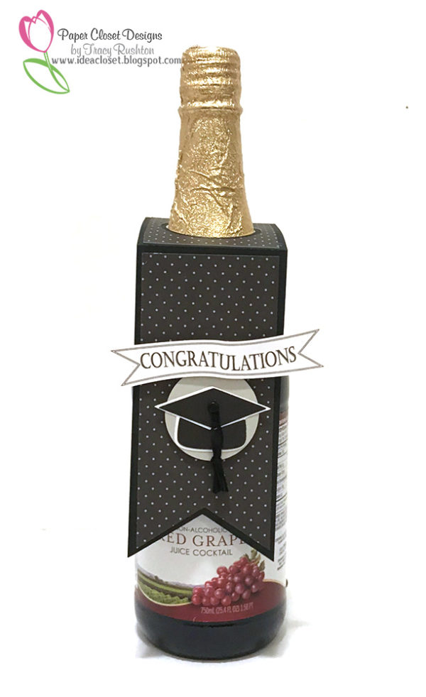 Graduation Bottle Tag that slips over a tall bottle