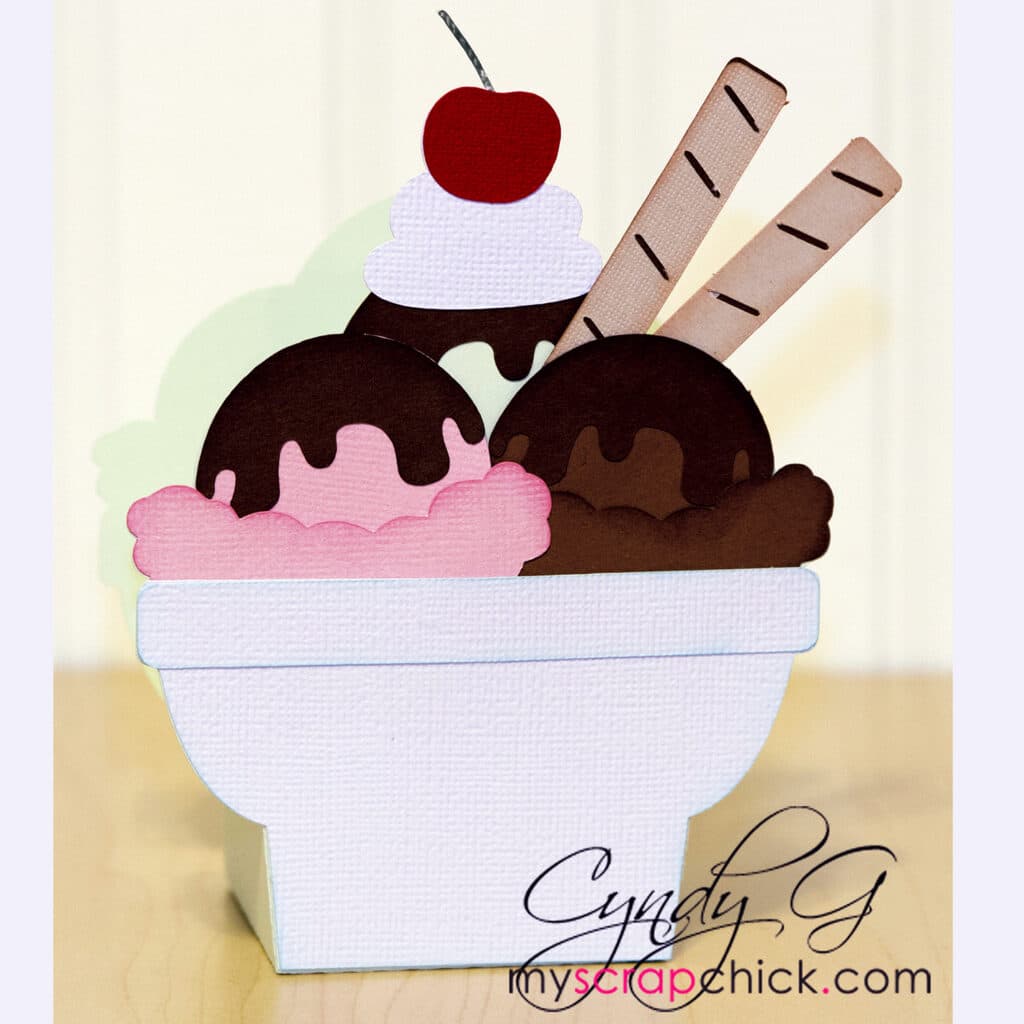 Ice Cream Sundae Box SVG