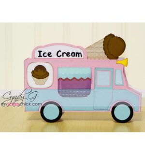 Ice Cream Truck Box Card SVG