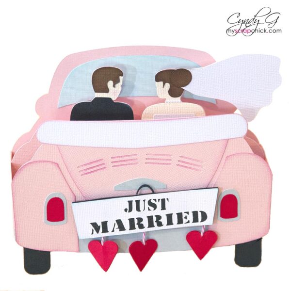 Just Married Box Card SVG