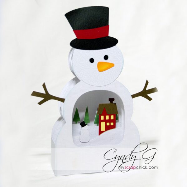 Snowman Box Card SVG