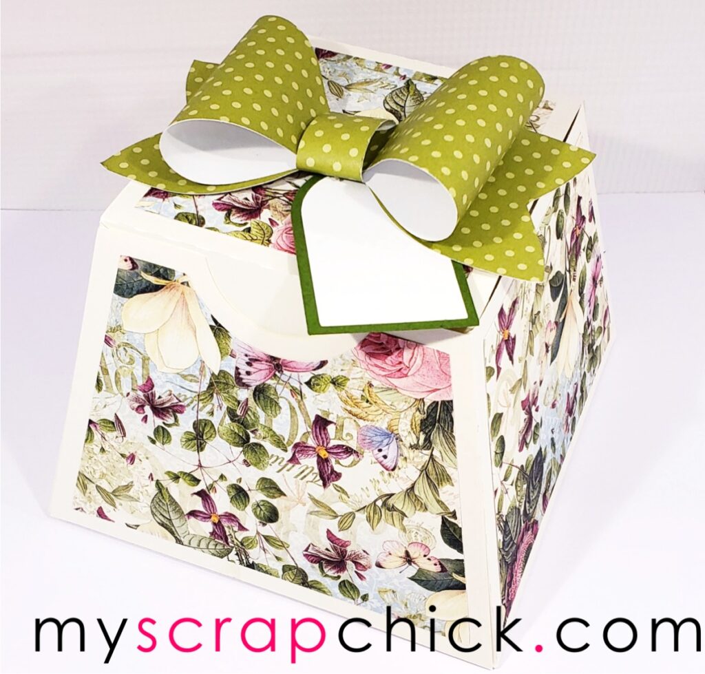 tapered gift box with bow svg