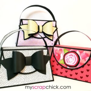 Paper Purse with Big 3D Bow - SVG