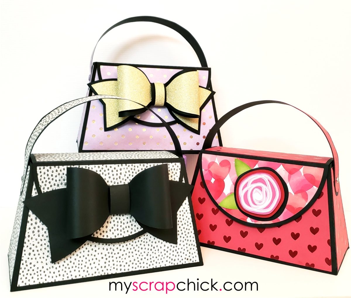 Download Purse With Big Bow And Flower My Scrap Chick