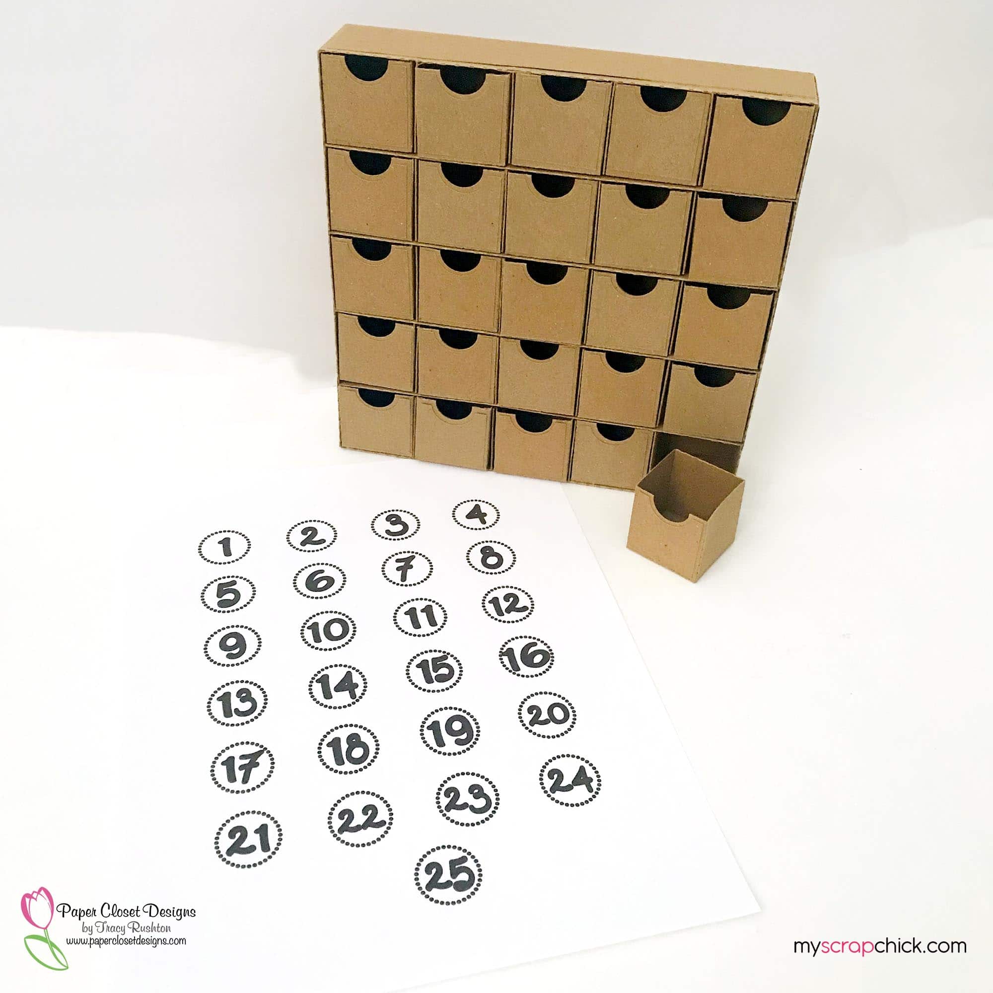 25 drawer with number sheet