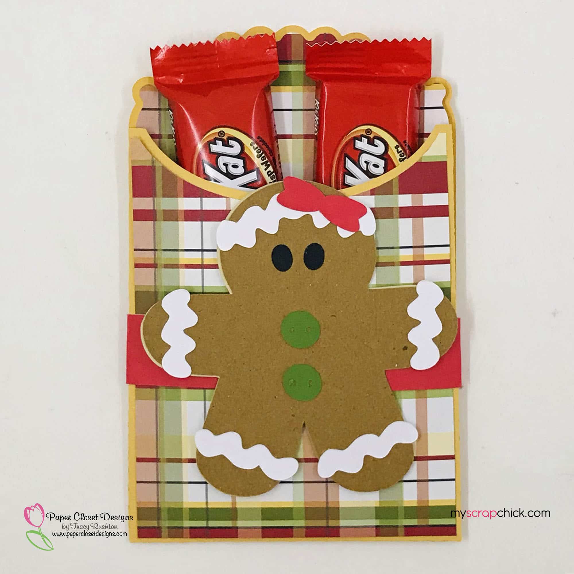 Gingerbread Envelope Bag with Belly Band Filled with Chocolate SVG