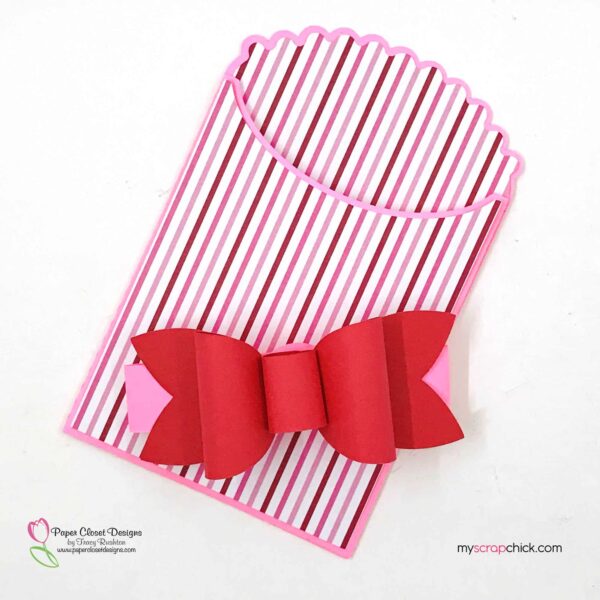 Valentine Envelope Bag 3D Bow Belly Band SVG