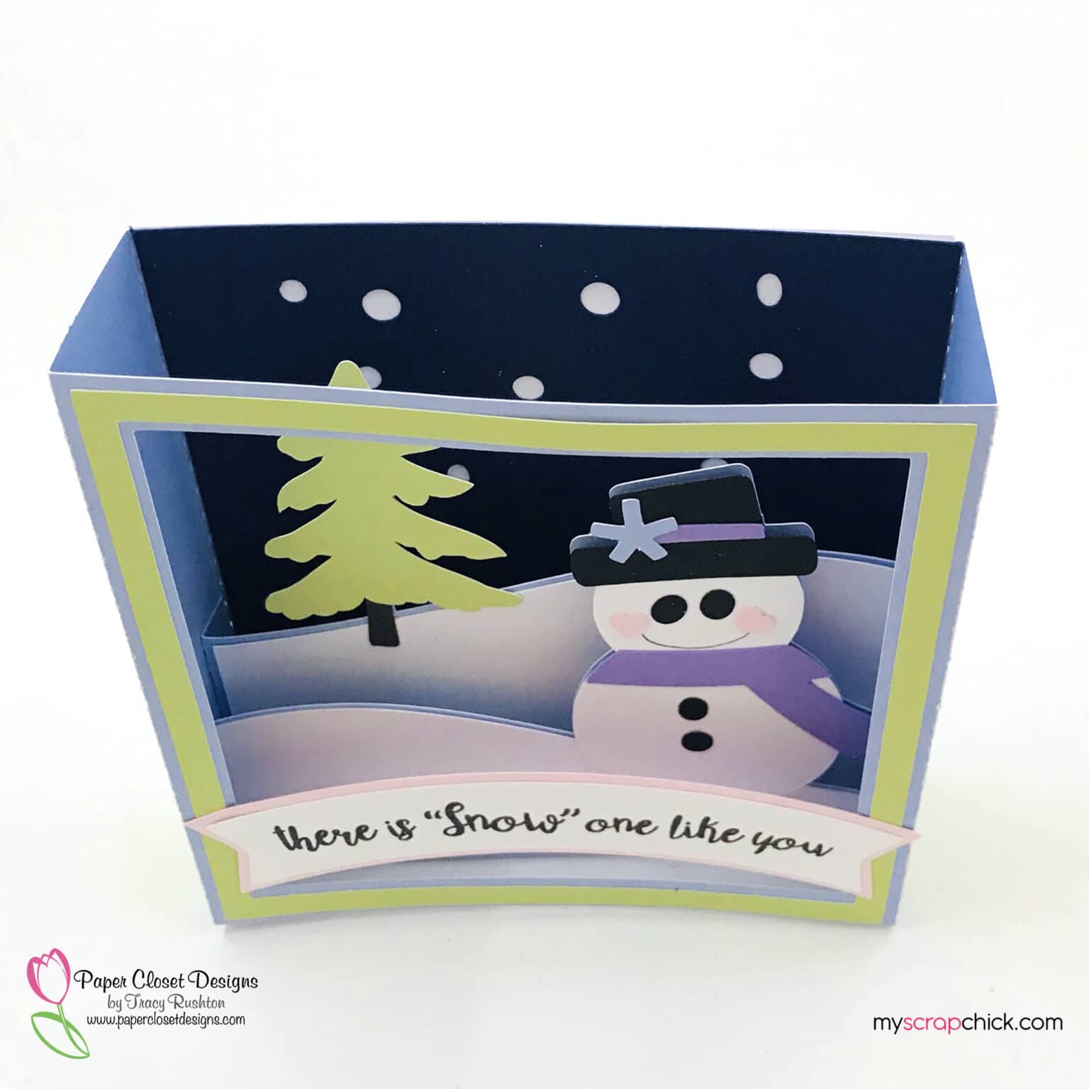 Snowman Shadow Box Card - My Scrap Chick