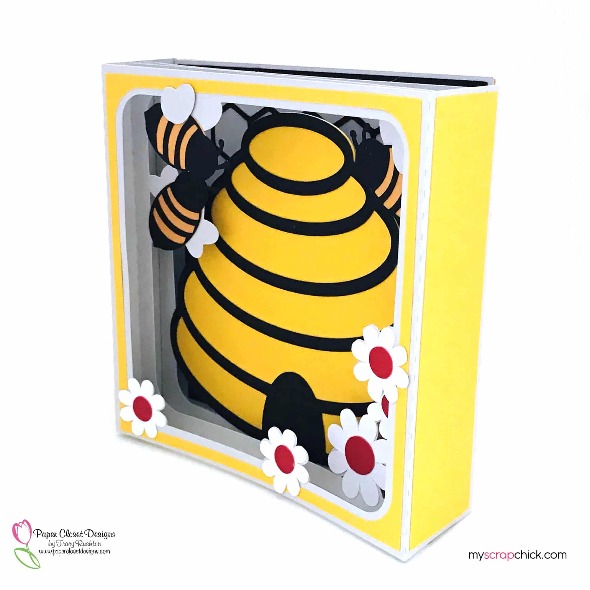 Bee Shadow Box Card Side