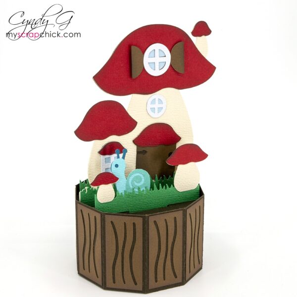 Mushroom Fairy House Pop Up Card SVG