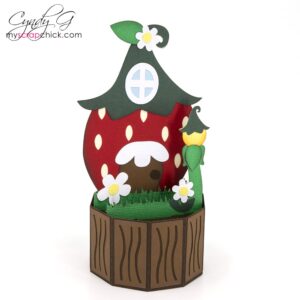 Strawberry Fairy House Pop Up Card SVG