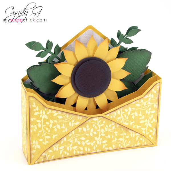 Sunflower Envelope Box Card SVG