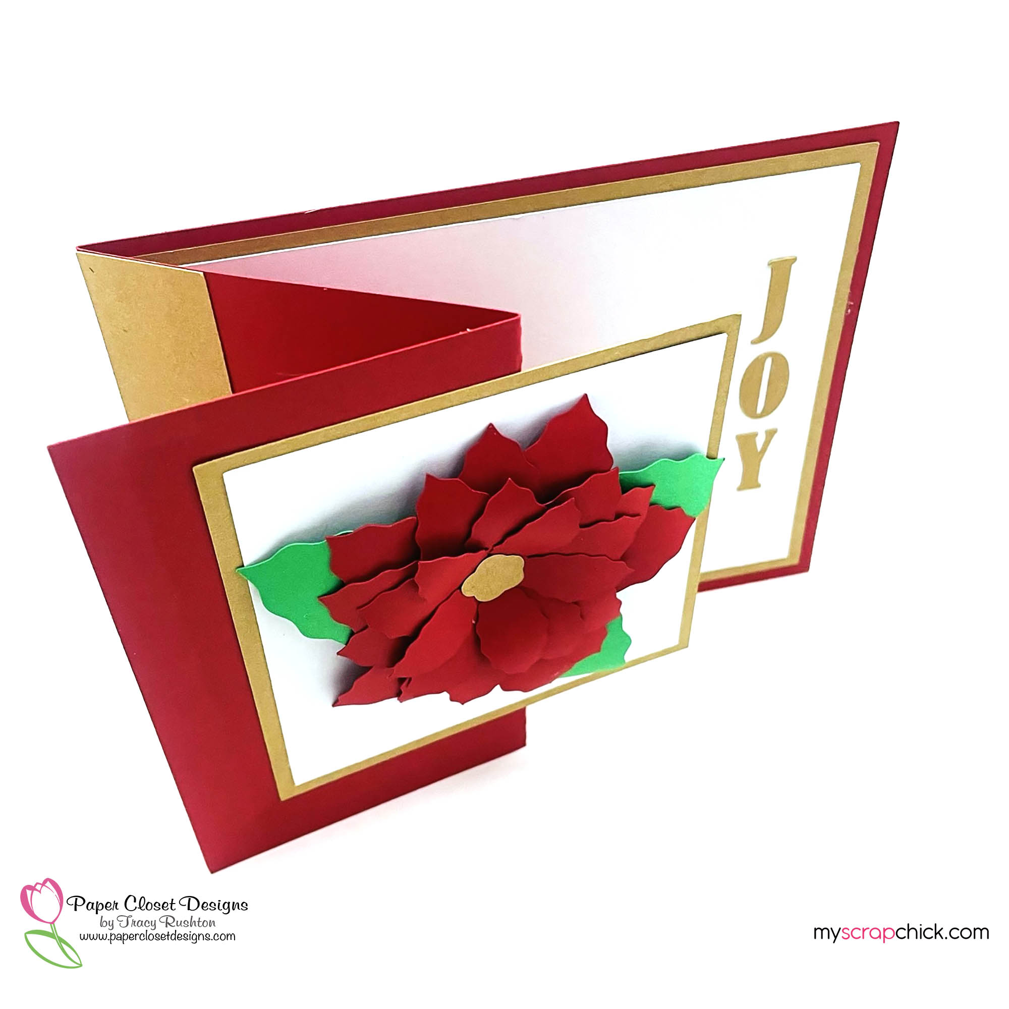Poinsettia Joy Zfold Card top