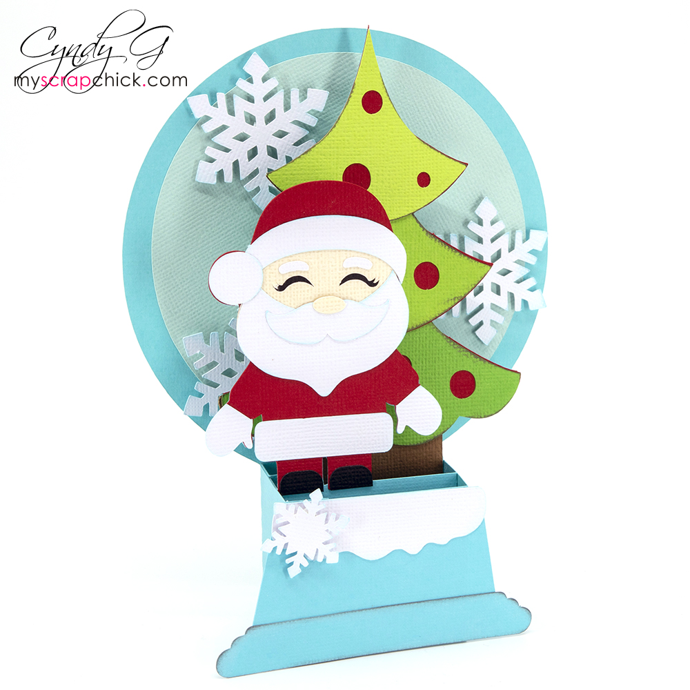 Santa Snow Globe Box Card SVG