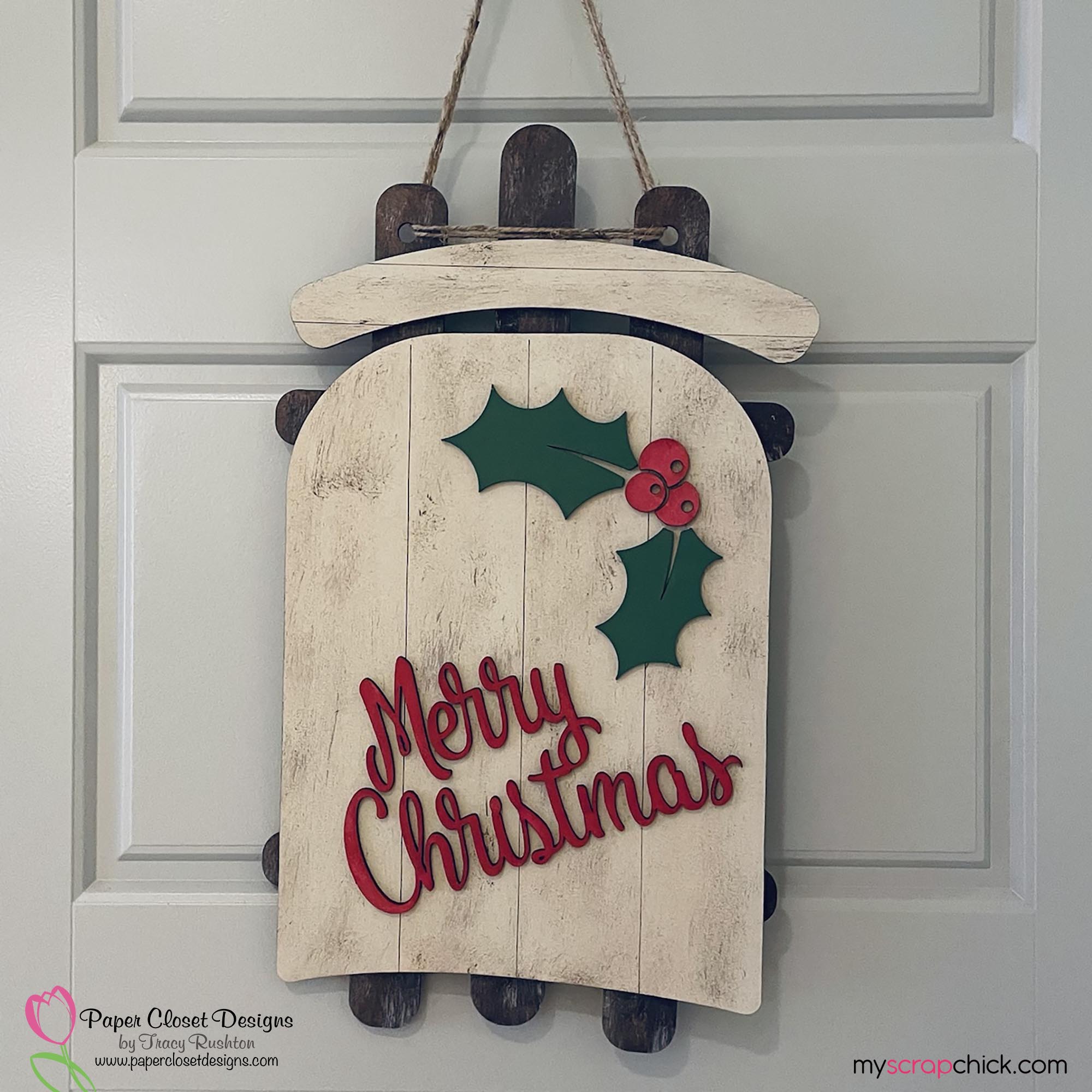 Sleigh Christmas Door Hanger