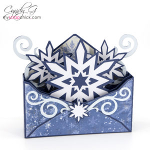 Snowflake Envelope Box Card SVG