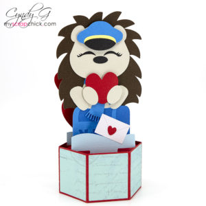 Valentine Hedgehog Pop Up Card SVG