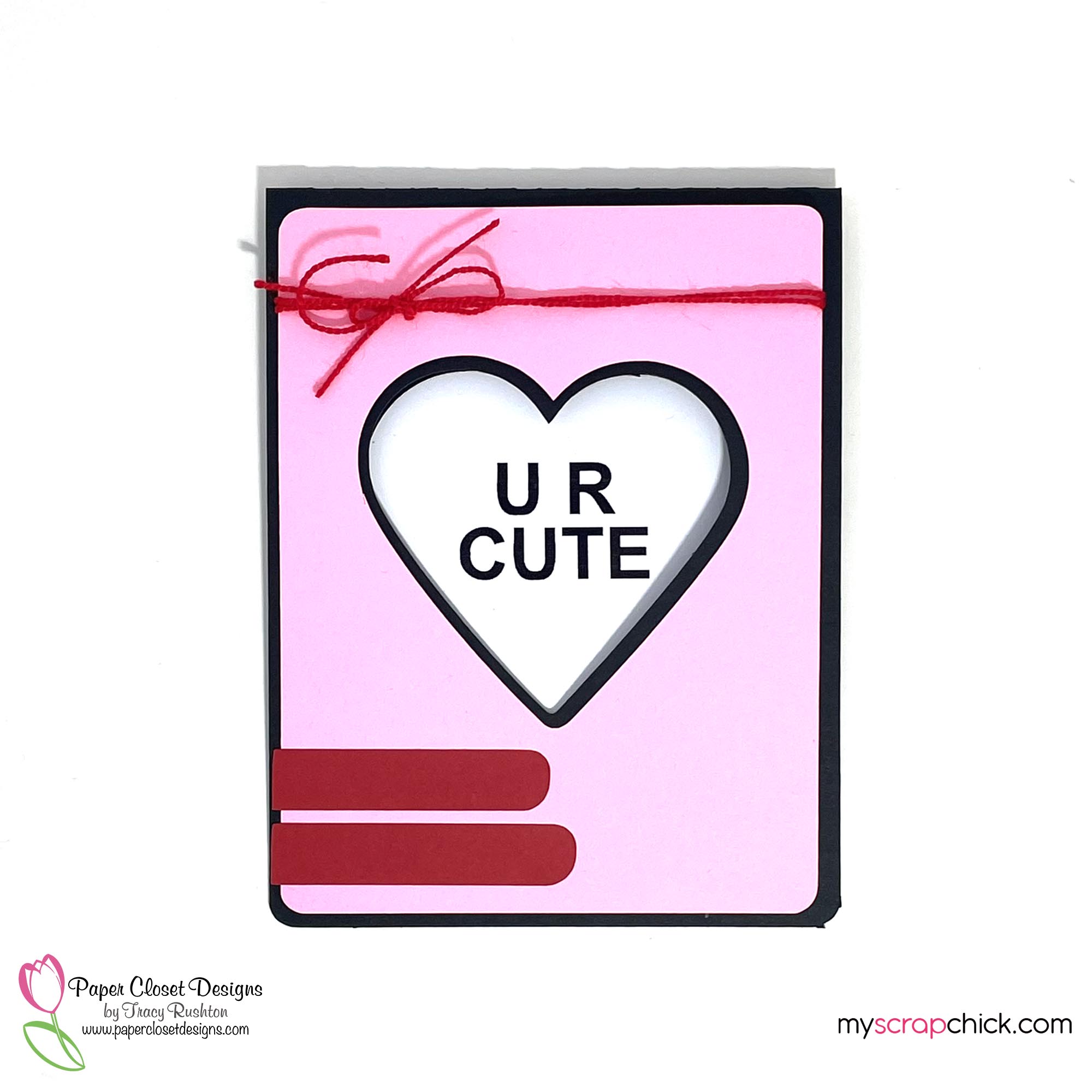 U R Cute Valentine Heart Cut Out Card