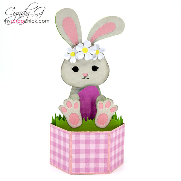 Bunny Flower Pop Up Card 3D SVG