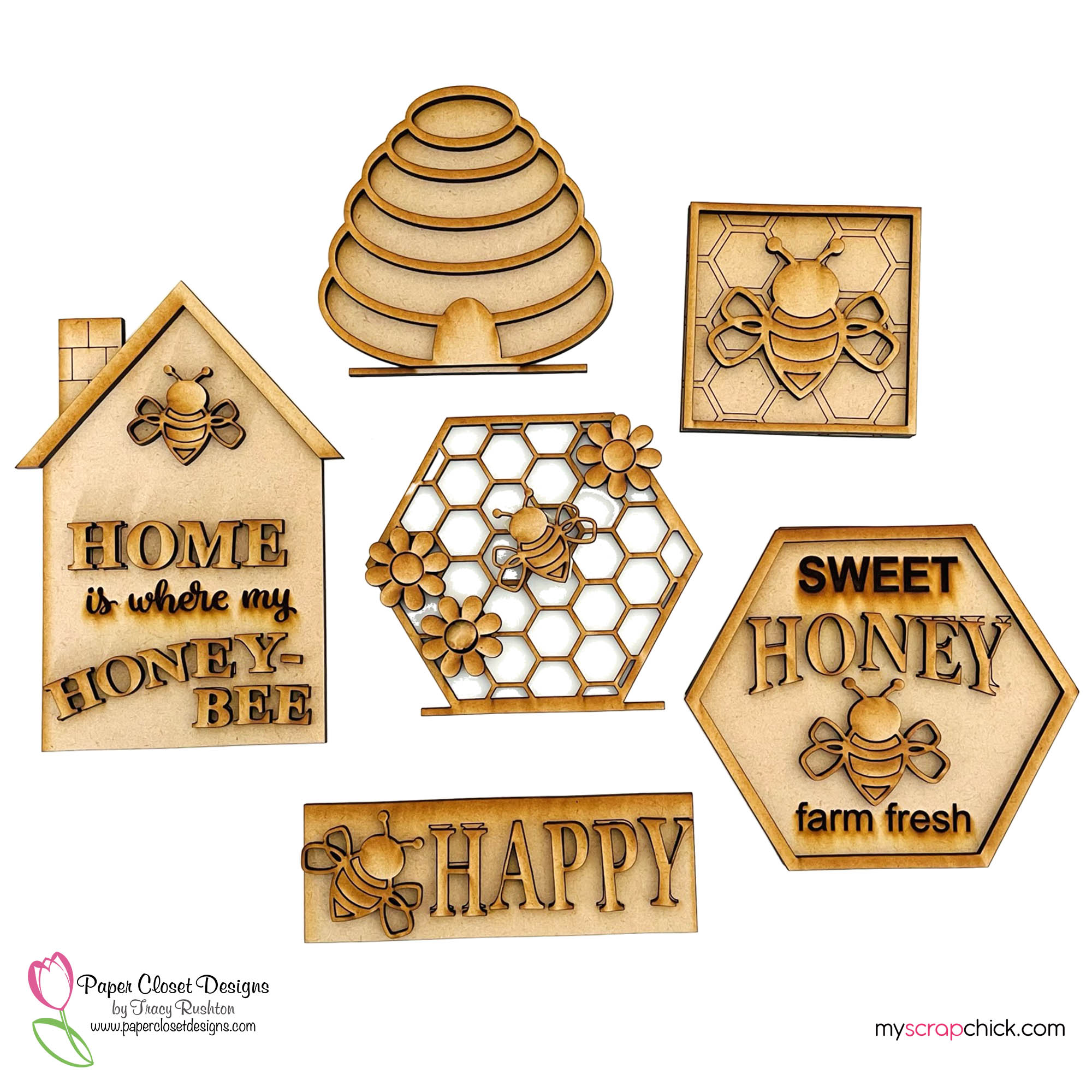 Honey Bee Tray Set Unfinished