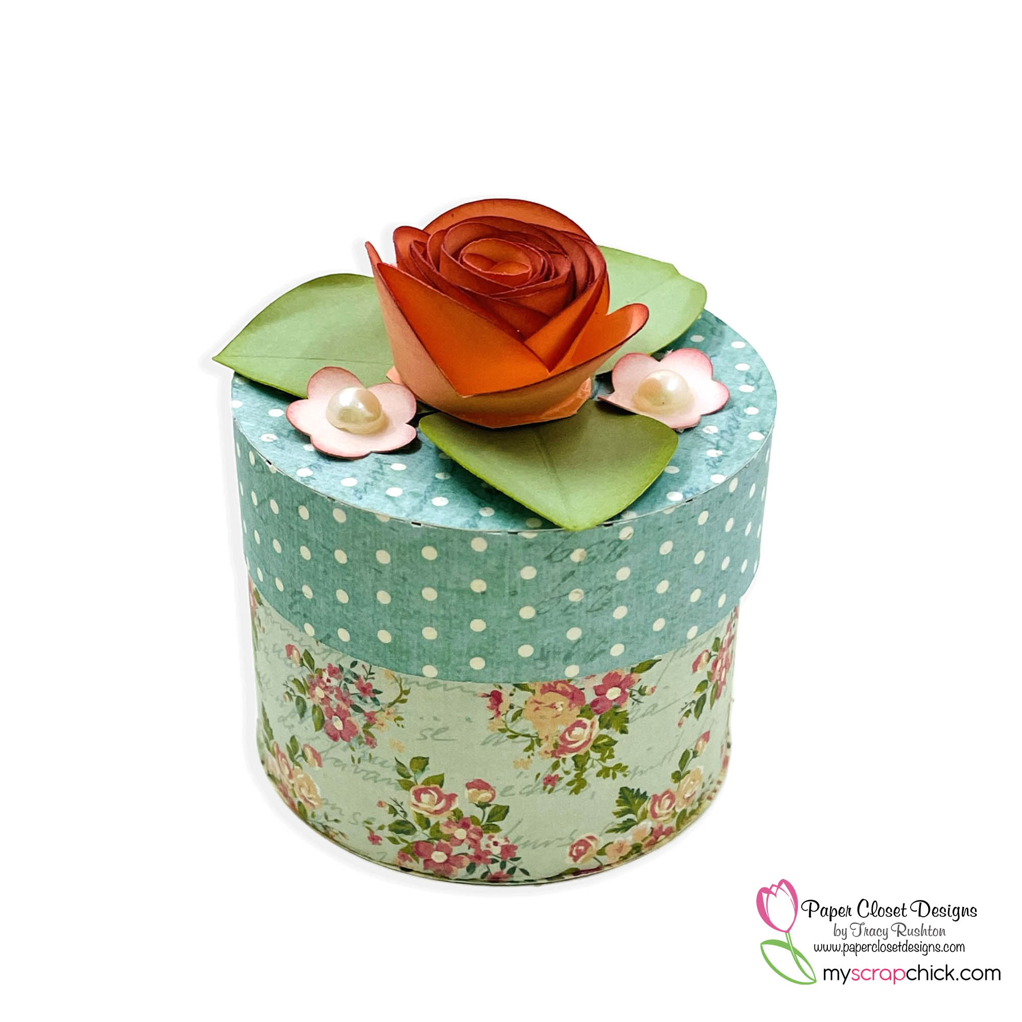 Round Box with Rolled Flower