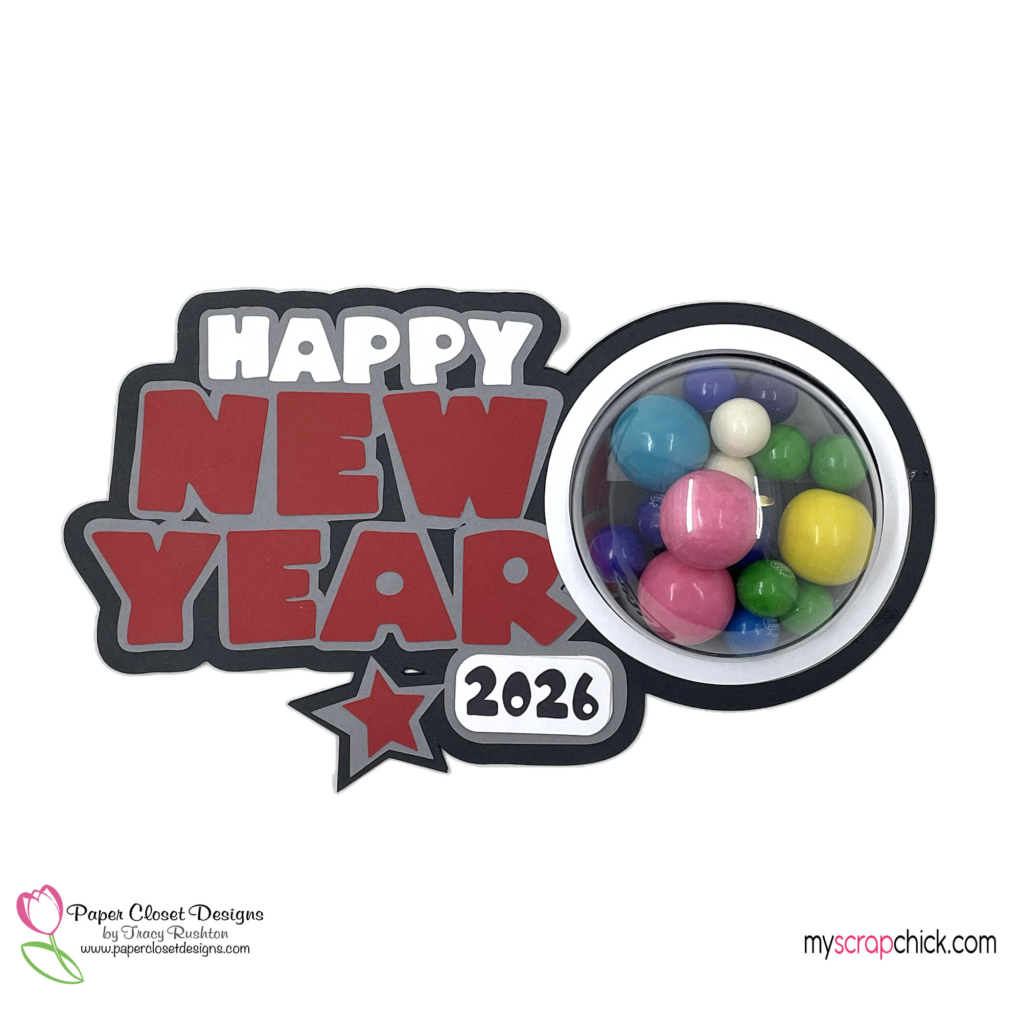 Happy New Year 2026 Dome Candy Holder