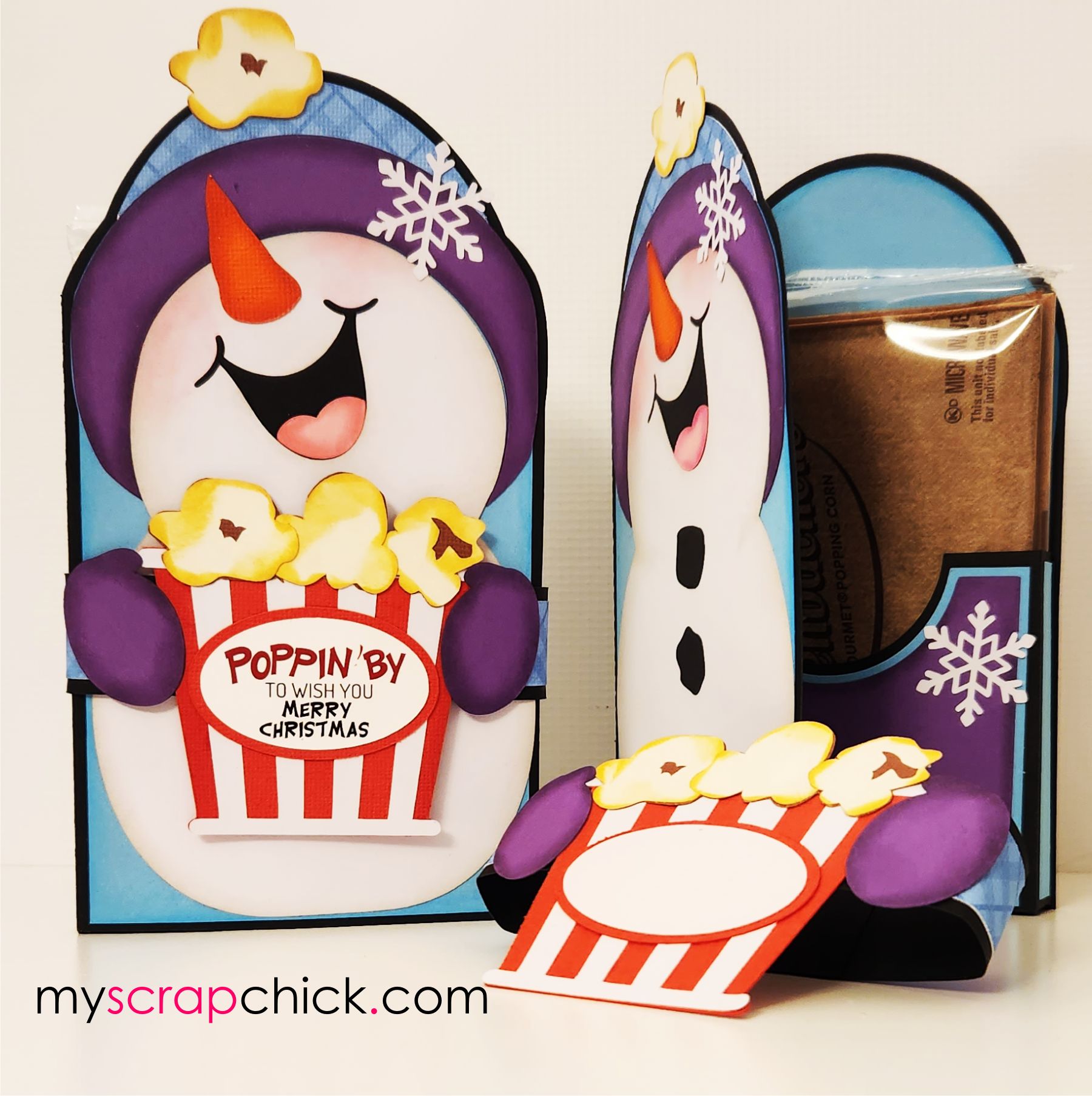 snowman popcorn wrap svg 2