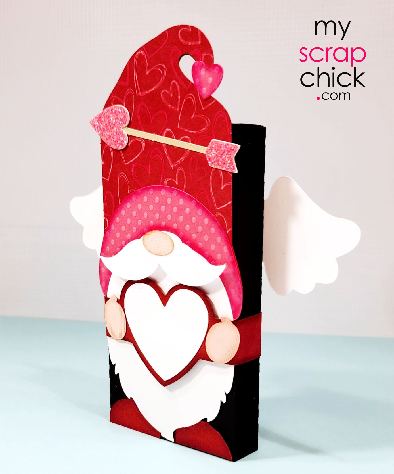 Cupid Gnome Sweet Candy Bar Wrap 3D SVG sideview