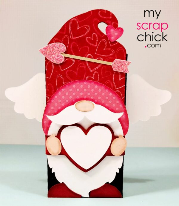 Cupid Gnome Sweet Candy Bar Wrap 3D SVG front view