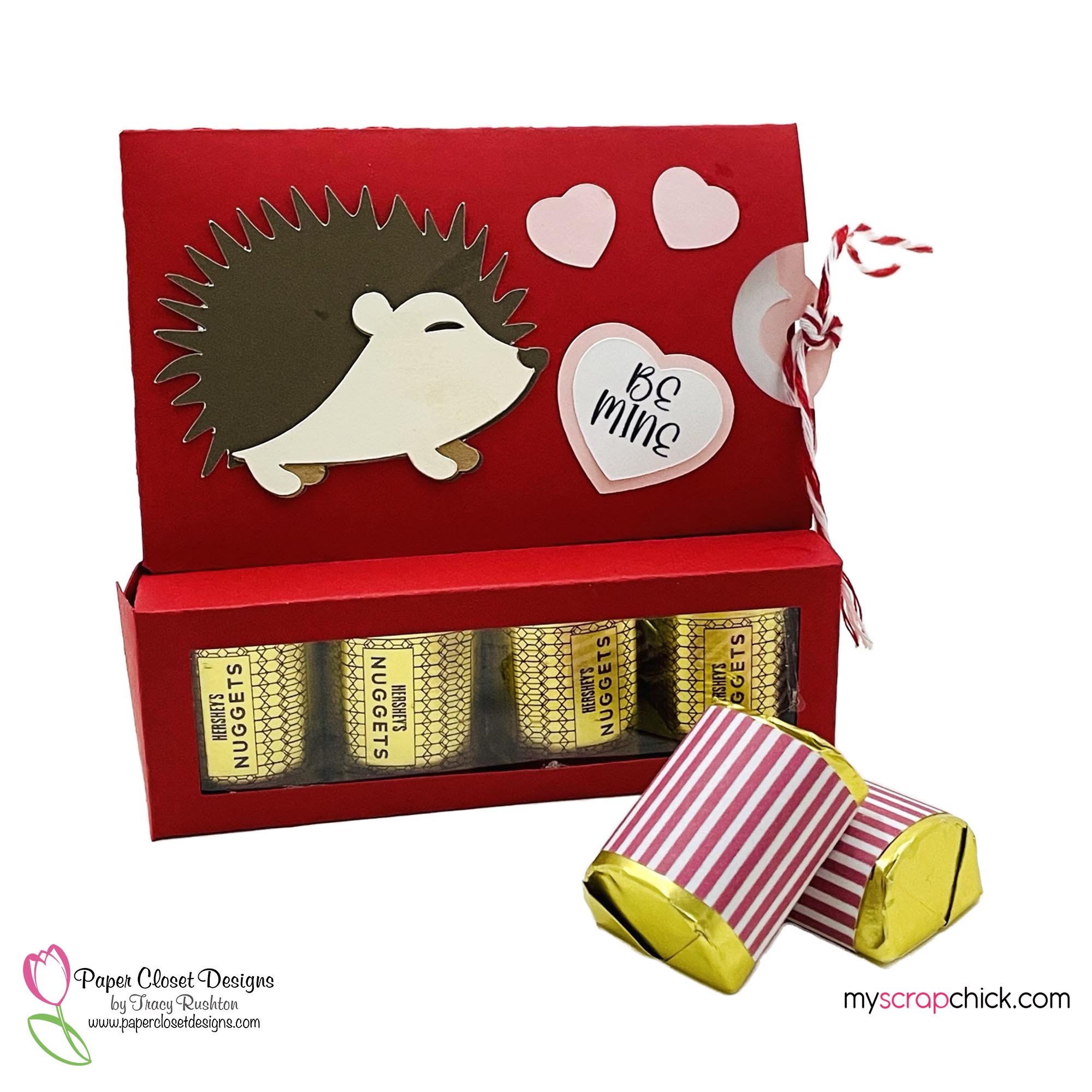 Hedgehog Valentine Nugget Gift Card Candy Box Wrappers