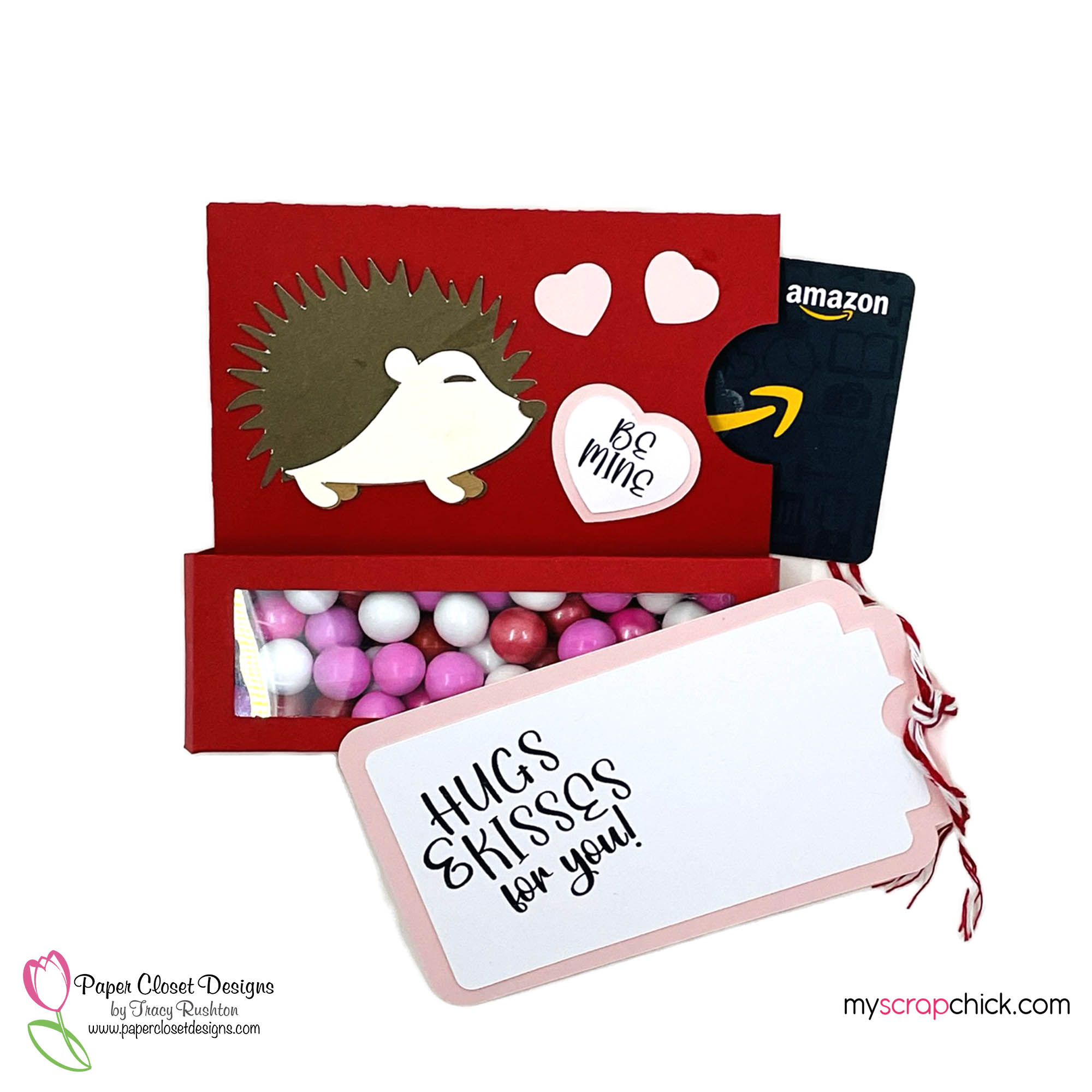 Hedgehog Valentine Nugget Gift Card Candy Box full set