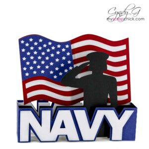 Navy Box Card SVG - Female