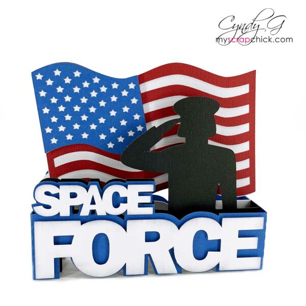 Space Force Box Card SVG - Female
