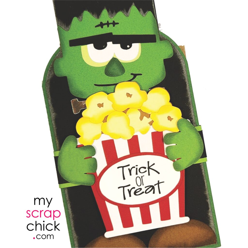 Frankenstein Popcorn GIft Wrap SVG for Halloween