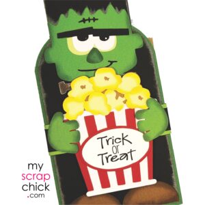 Frankenstein Popcorn GIft Wrap SVG for Halloween