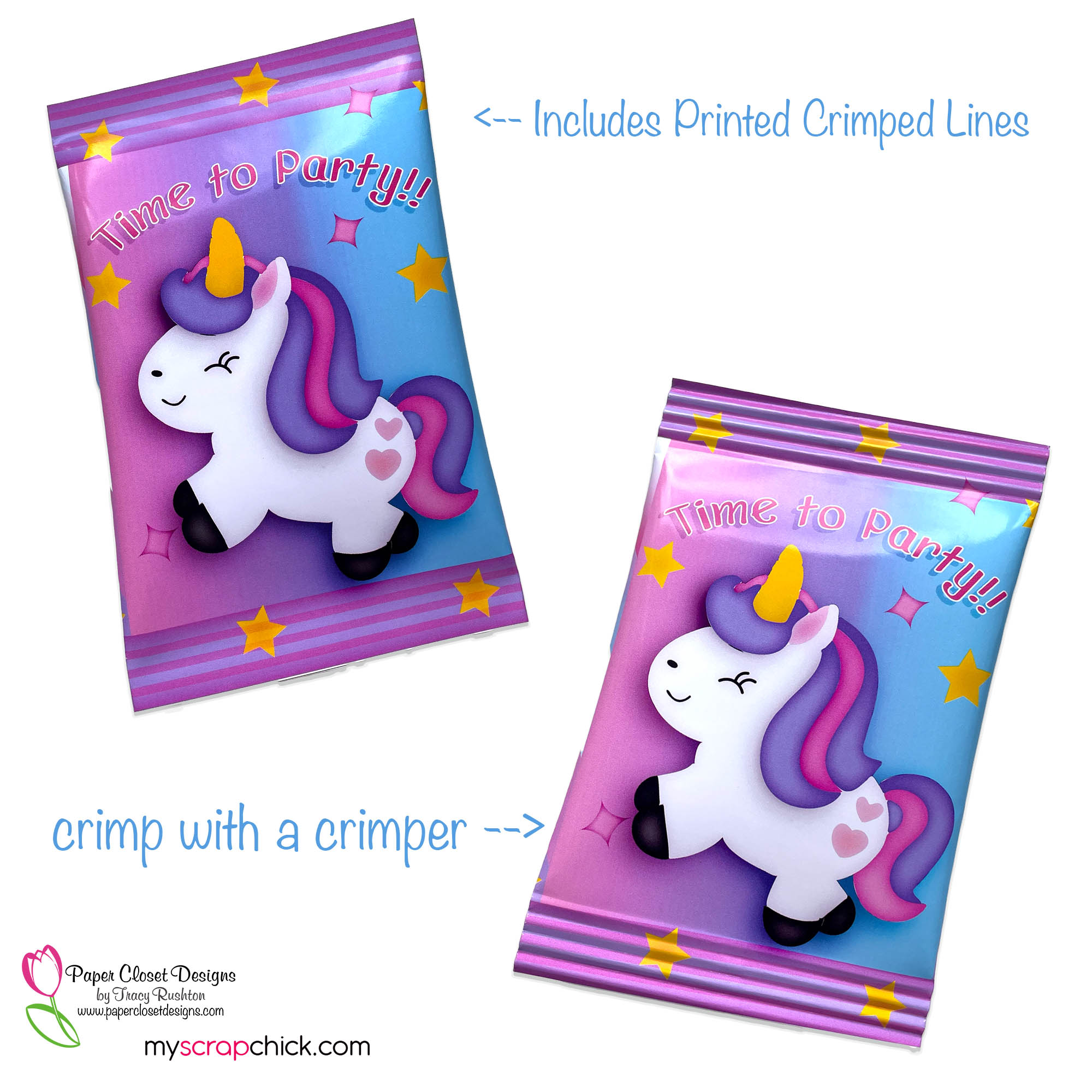 Party Unicorn Chip Bag - My Scrap Chick