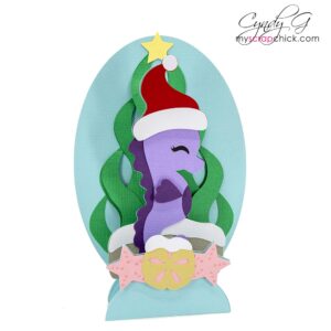 Christmas Seahorse Slice Card SVG