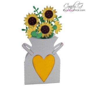 Sunflower Pail Box Card SVG