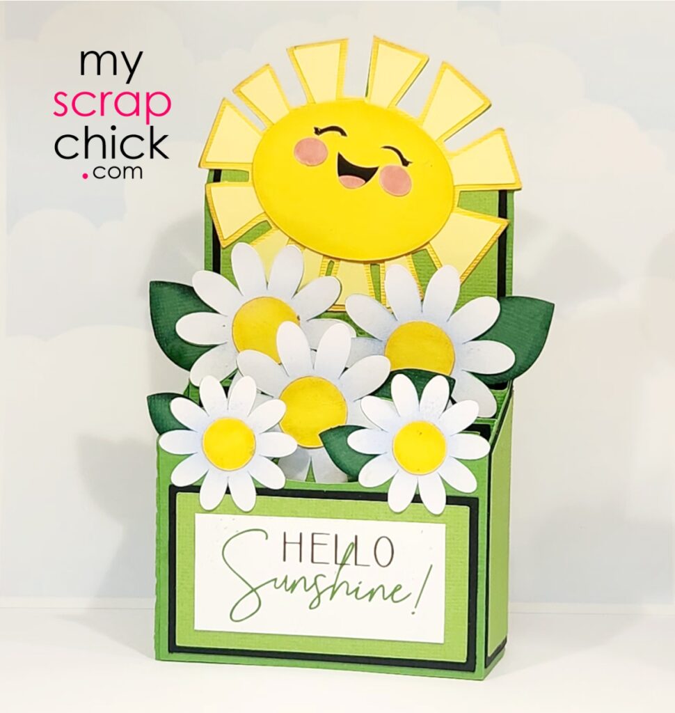 Sunshine and Daisies Box Card and SVG cutting file.