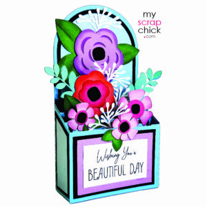 flowers in bloom box card svg